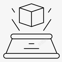 全息展示3d盒子全息图图标高清图片