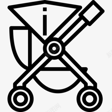 婴儿车婴儿77直线型图标图标