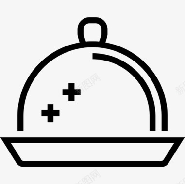 托盘厨房和炊具轮廓图标图标