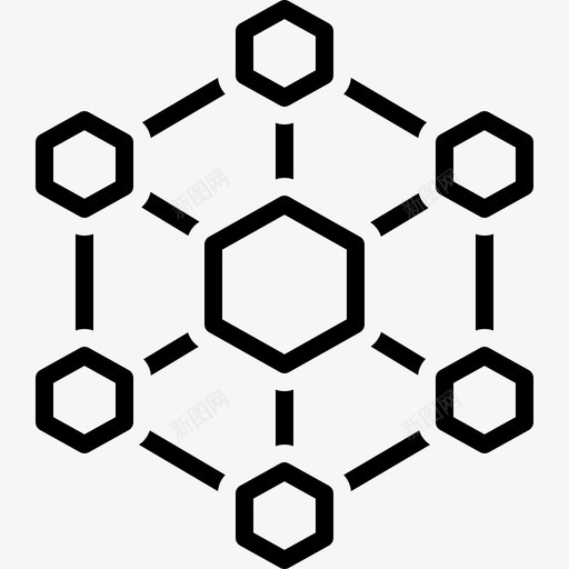 六角形互连体系结构互连性图标svg_新图网 https://ixintu.com 互连 互连性 体系结构 六角形