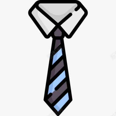 领带商务管理57直线颜色图标图标