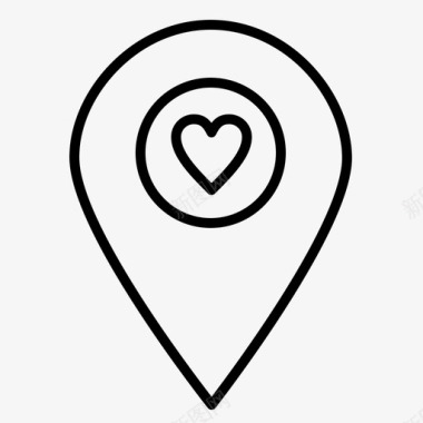 心脏位置地图图标图标