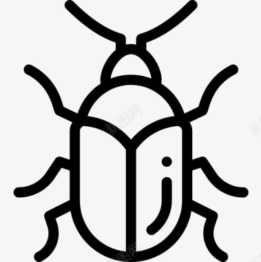 甲虫昆虫11线状图标图标