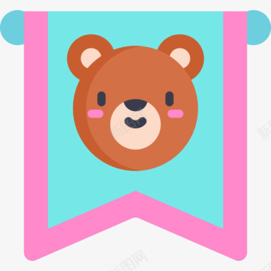 熊奖励和徽章5扁平图标图标