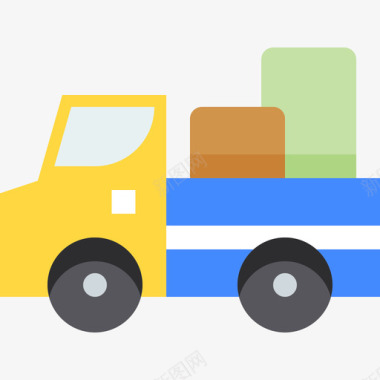 送货卡车运输和物流2扁平图标图标