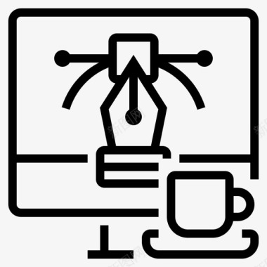 咖啡和图形业务向量图标图标