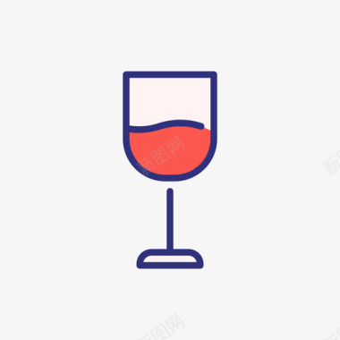 葡萄酒情人节7线性颜色图标图标