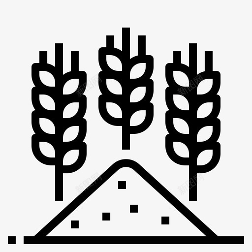 小麦大麦农作物图标svg_新图网 https://ixintu.com 农作物 农场 大麦 小麦 谷物