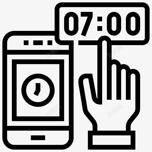 报警器智能手机应用2线性图标svg_新图网 https://ixintu.com 应用 手机 报警器 智能 线性