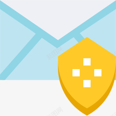 电子邮件网络和安全2扁平图标图标