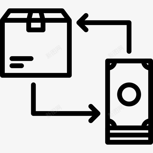 汇兑付款箱子交货图标svg_新图网 https://ixintu.com 交货 仓库 付款 汇兑 箱子