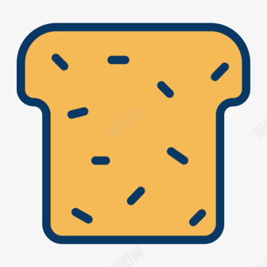 烤面包食物155线性颜色图标图标