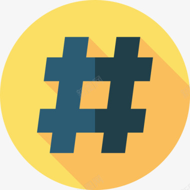 Hashtag搜索引擎优化和营销21扁平图标图标
