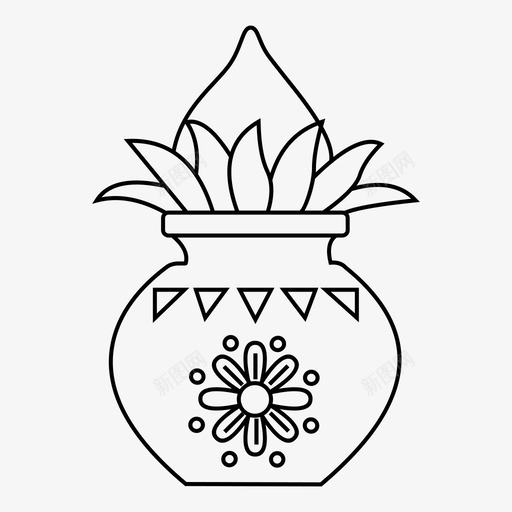 乌加迪节庆典椰子图标svg_新图网 https://ixintu.com 加迪 印度 庆典 椰子 涂鸦 设计