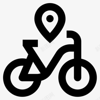 自行车公共交通轮廓图标图标