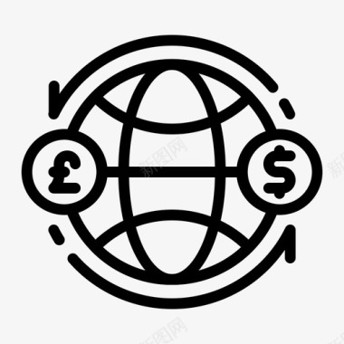 全球汇兑货币银行业商业图标图标