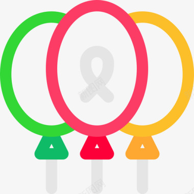 气球慈善43线性颜色图标图标