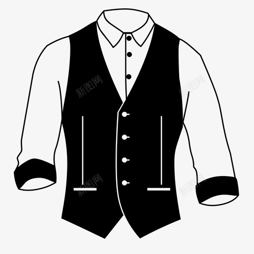 衬衫和背心纽扣正式图标svg_新图网 https://ixintu.com 向上 时尚 正式 纽扣 背心 衬衫