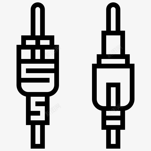 插孔连接器连接器类型2线性图标svg_新图网 https://ixintu.com 插孔 类型 线性 连接器