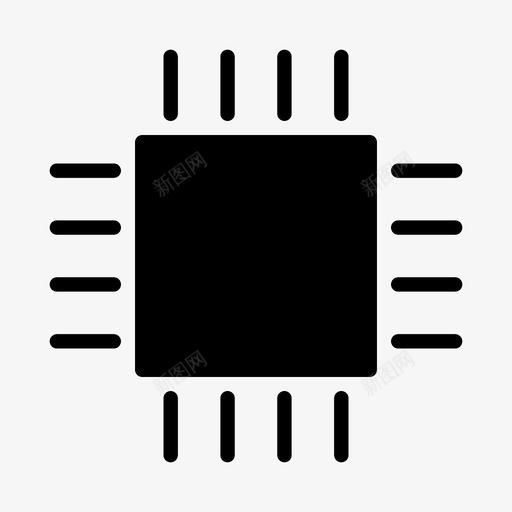 微芯片硬件处理器图标svg_新图网 https://ixintu.com 处理器 用户 界面设计 硬件 符号 芯片