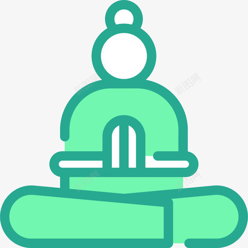 产前瑜伽和冥想2线性颜色图标svg_新图网 https://ixintu.com 产前 冥想 瑜伽 线性 颜色