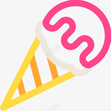 冰淇淋巴西嘉年华9线性颜色图标图标