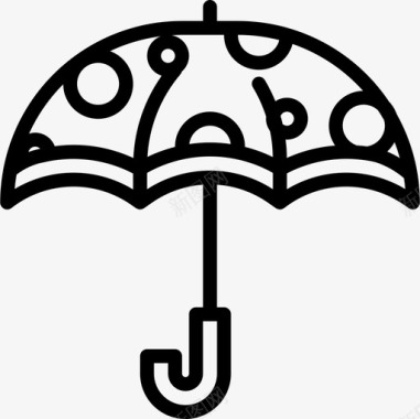 雨伞秋季69直线型图标图标