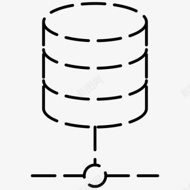 数据库网络托管虚线图标图标