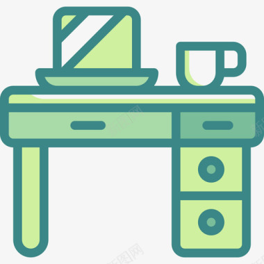 桌面文具和办公室10双色调图标图标
