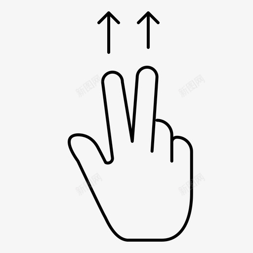 手指手势向上图标svg_新图网 https://ixintu.com 向上 手势 手指 线条 细线