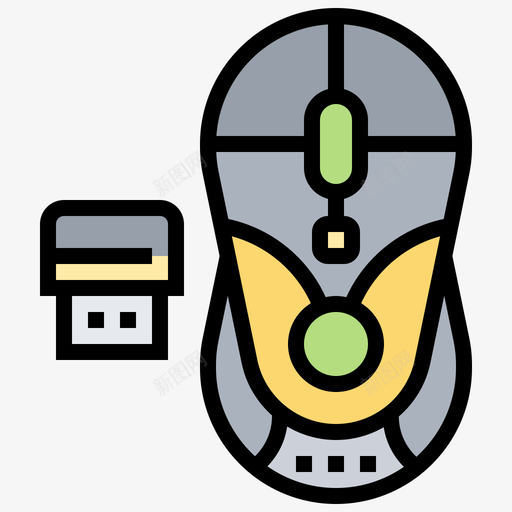 鼠标计算机技术9线颜色图标svg_新图网 https://ixintu.com 技术 计算机 颜色 鼠标