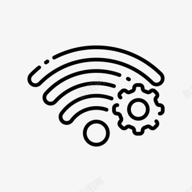 Wifi无线和互联网线性图标图标