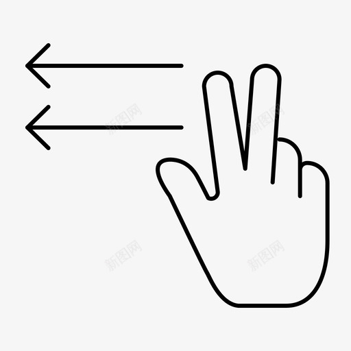 手指手势左手图标svg_新图网 https://ixintu.com 左手 手势 手指 线条 细线