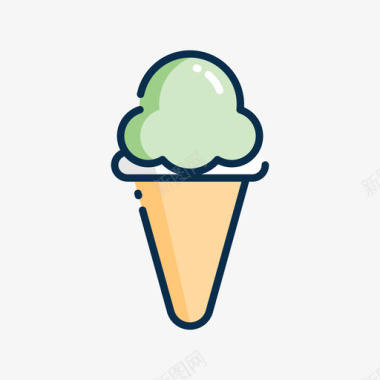 冰淇淋街头食品6原色图标图标