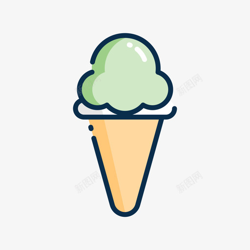 冰淇淋街头食品6原色图标svg_新图网 https://ixintu.com 冰淇淋 原色 街头食品6