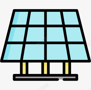 太阳能电池板智能农场14线性颜色图标图标