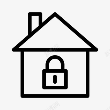 家庭安全房子锁图标图标