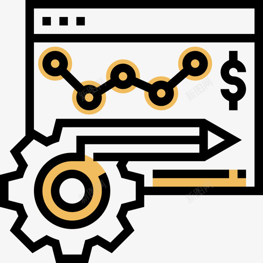 分析会计16黄影图标svg_新图网 https://ixintu.com 会计 分析 黄影