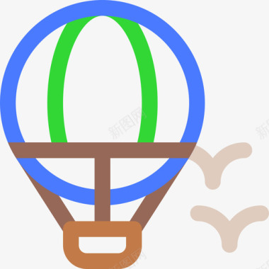热气球巴西嘉年华9线性颜色图标图标