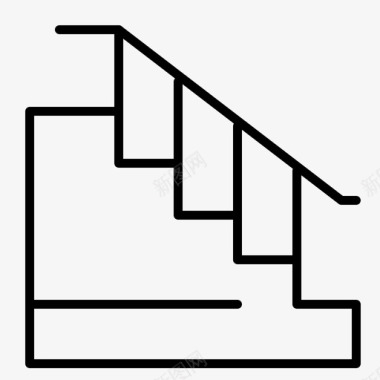 建筑住宅楼梯图标图标
