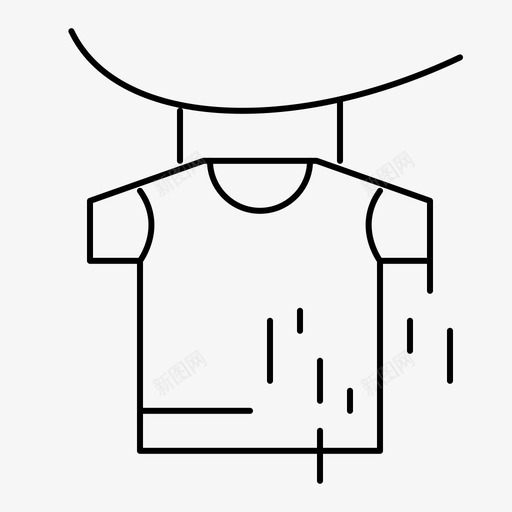 衣物烘干悬挂图标svg_新图网 https://ixintu.com t恤 卫生常规细线 悬挂 烘干 衣物 衬衫