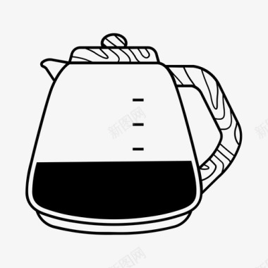 咖啡壶木制咖啡壶图标图标