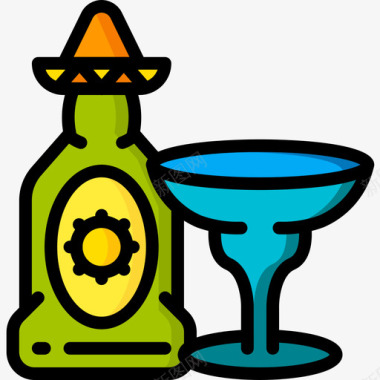 墨西哥龙舌兰酒19线形颜色图标图标