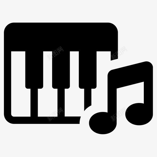 钢琴古典音乐乐器图标svg_新图网 https://ixintu.com 乐器 古典音乐 歌曲 钢琴 音乐