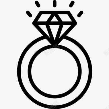 结婚戒指jewlery直系图标图标