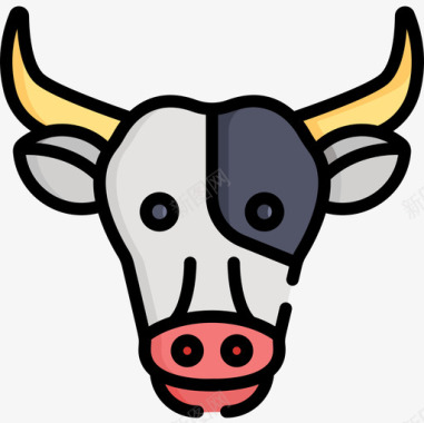 奶牛荷兰11线性颜色图标图标