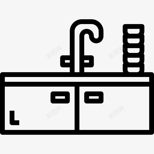 水槽电器清洁剂图标svg_新图网 https://ixintu.com 厨房 厨房用具 水槽 清洁剂 电器