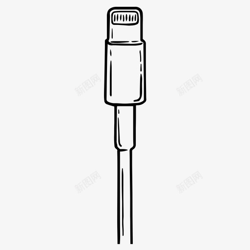 闪电线充电器iphone图标svg_新图网 https://ixintu.com iphone 充电器 技术 电线 闪电