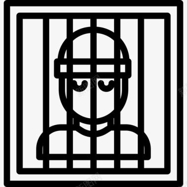 监狱法律和犯罪直系图标图标