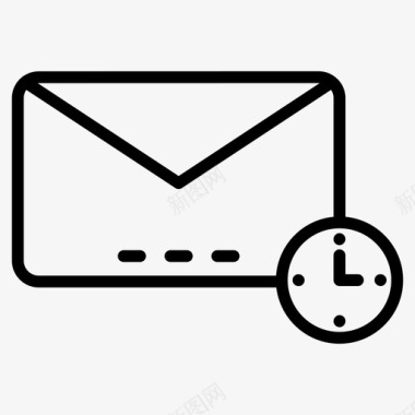 信息时间时钟电子邮件图标图标